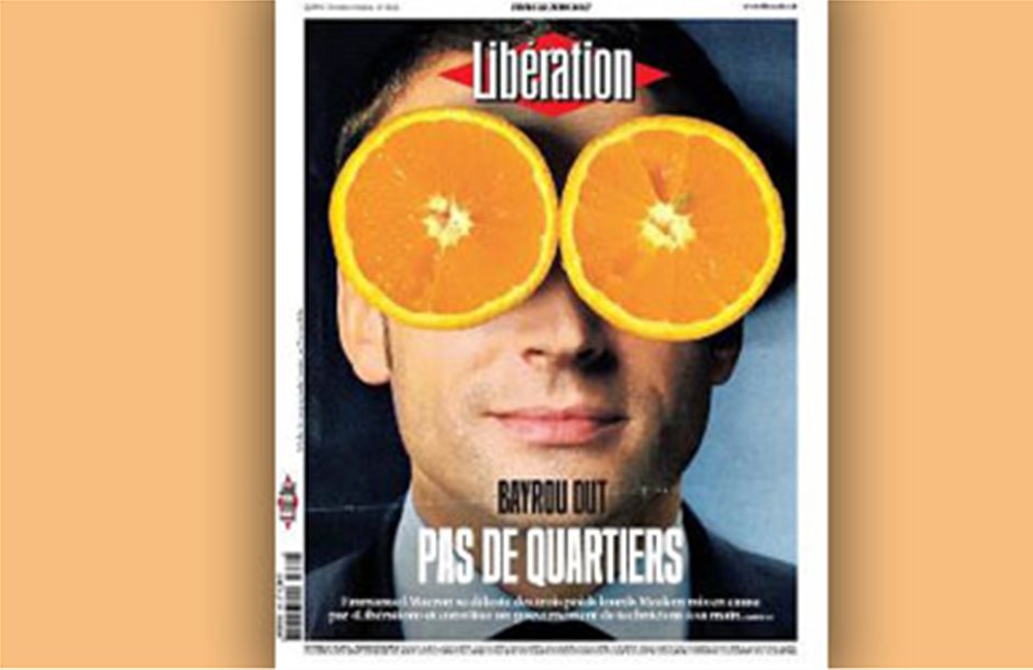 H Liberation για την ανανέωση της κυβέρνησης του Μακρόν… με φέτες πορτοκάλι